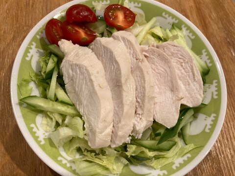 むね肉の蒸し鶏〜フライパンでしっとり柔らか〜